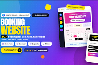 create a canva booking website for beauty studios and appointmnet forms