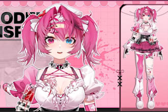 draw and rig high quality live 2d vtuber model, 2d vtuber model, vtuber model