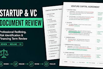 review and redline your startup financing and vc documents