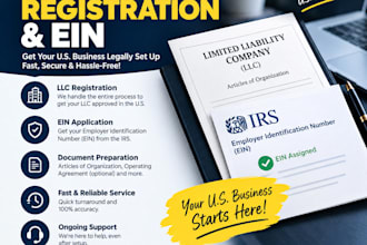 assist with US llc registration and ein application