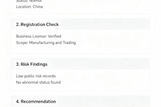 verify chinese manufacturer credentials and provide supplier due diligence repo