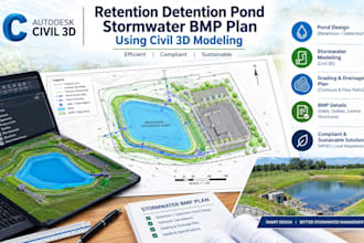 design retention detention pond stormwater bmp plan using civil 3d modeling
