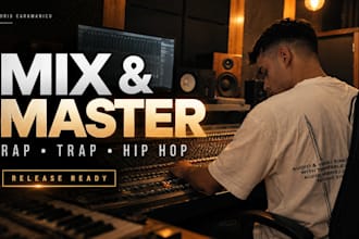professionally mix and master your rap trap or hip hop song
