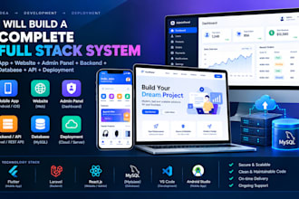 build a complete full stack app website and admin panel