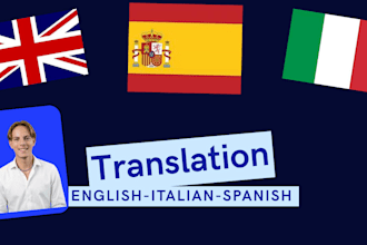 professionally traslate english to italian and spanish