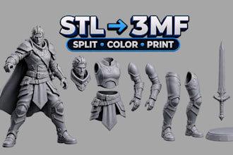 convert stl to 3mf, split and color models for bambu studio