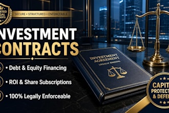 write commercial investment agreements, joint ventures, and b2b contracts