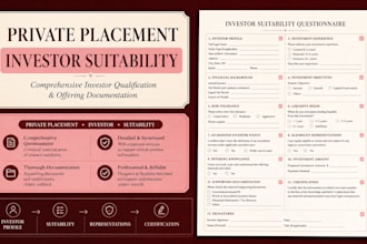 draft a comprehensive private placement investor suitability questionnaire