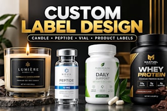 design custom candle, peptide, vial, medicine and sarms labels