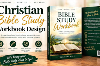 design christian bible study workbook cover design for amazon KDP faith based