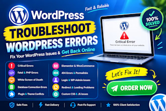 troubleshoot wordpress errors and fix website issues