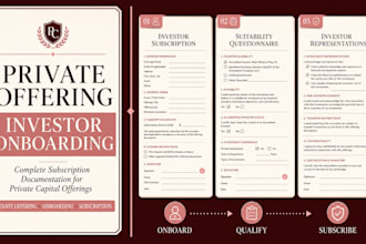 draft your private offering investor onboarding and subscription suite