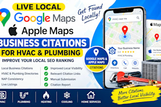 do live local google apple maps business citations for hvac plumbing SEO ranking