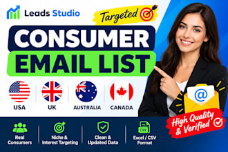 build targeted consumer email lists for USA UK australia and canada