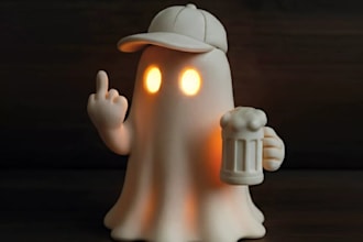 ghost tealight holder,desk toy display,halloween sculpt ,figurine 3d print model