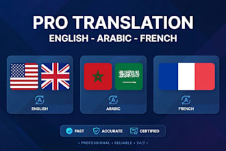 do perfect human translation english frensh arabic ,darija