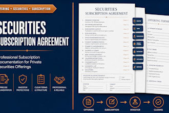 draft a compliant securities subscription agreement for your offering