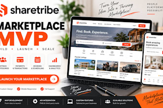 setup sharetribe flex mvp marketplace website html css full stack pms developer