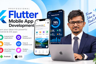 develop a flutter mobile app for android and ios