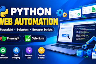 dev playwright or selenium python script for web browser and task automation