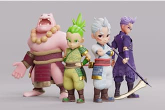 do 3d game character, character modeling, 3d animation, unreal engine, game art