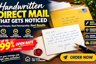 write handwritten letters yellow letters and real estate direct mail