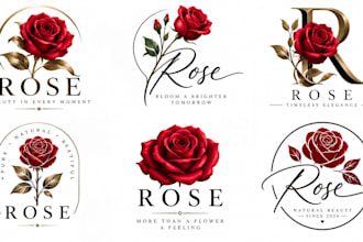 design a professional  floral, flower, beauty, or elegant rose logo