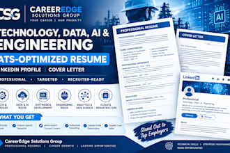 write resume, CV for IT, healthcare, nursing, project management, engineering