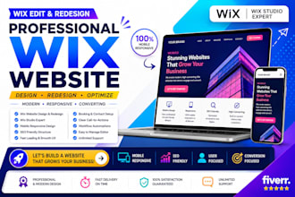 edit, design redesign wix website luxury wix studio booking website wix business