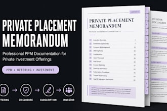 prepare a professional private placement memorandum ppm for your investment
