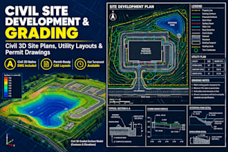 draft civil 3d grading site development plan report utility site plan