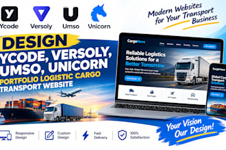 design ycode versoly umso unicorn portfolio logistic cargo transport website