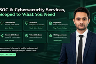 give soc and cybersecurity services, detection engineering, siem, log analysis