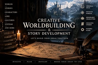 create worldbuilding, lore, characters, and story for your project