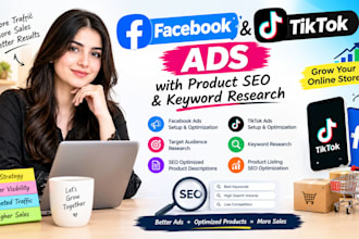 create facebook and tiktok ads with product seo