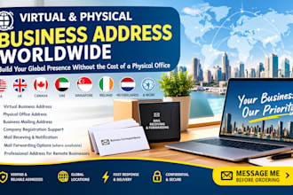 provide verified virtual business address or physical office address worldwide