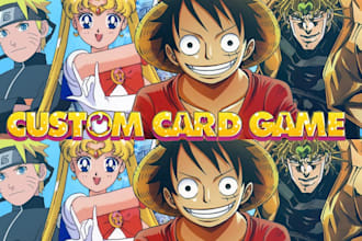 draw anime card game character illustration for tcg  trading cards, fan art, cg