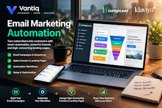 setup gohighlevel klaviyo email marketing automation sales funnel landing page