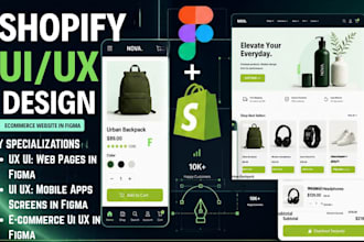 design ecommerce shopify app ui ux website design and product page figma design