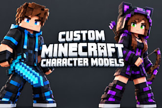 create custom minecraft 3d character models, mobs, skins, animation and assets
