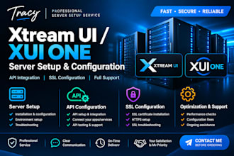 build xtream ui , xui one , server setup, api sll configuration