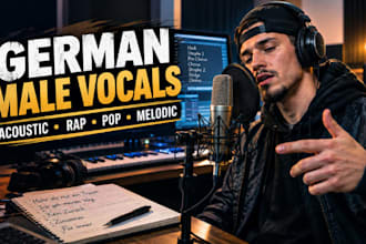 sing catchy male melodic acoustic german rap pop hooks song instrumental beat