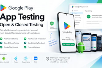 provide 20 tester for google play app open and close testing  play console