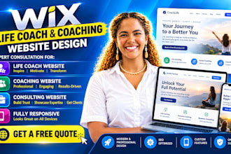 design wix life coach website, wix coaching website, wix consulting website wix