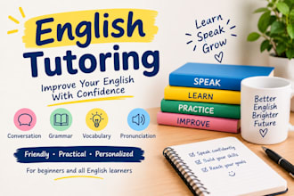 tutor english grammar, conversation and vocabulary