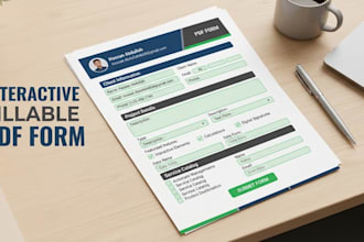 design professional interactive fillable PDF forms