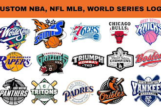 create a custom nba, NFL, mlb, nhl sports parody logo
