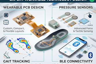 design smart wearable pcb, pressure sensors, gait tracking and ble