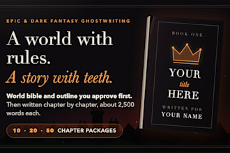 ghostwrite your epic or dark fantasy novel with deep worldbuilding