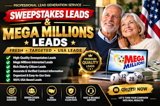 deliver fresh megamillions, rich elderly citizen, sweep leads, USA leads, leads